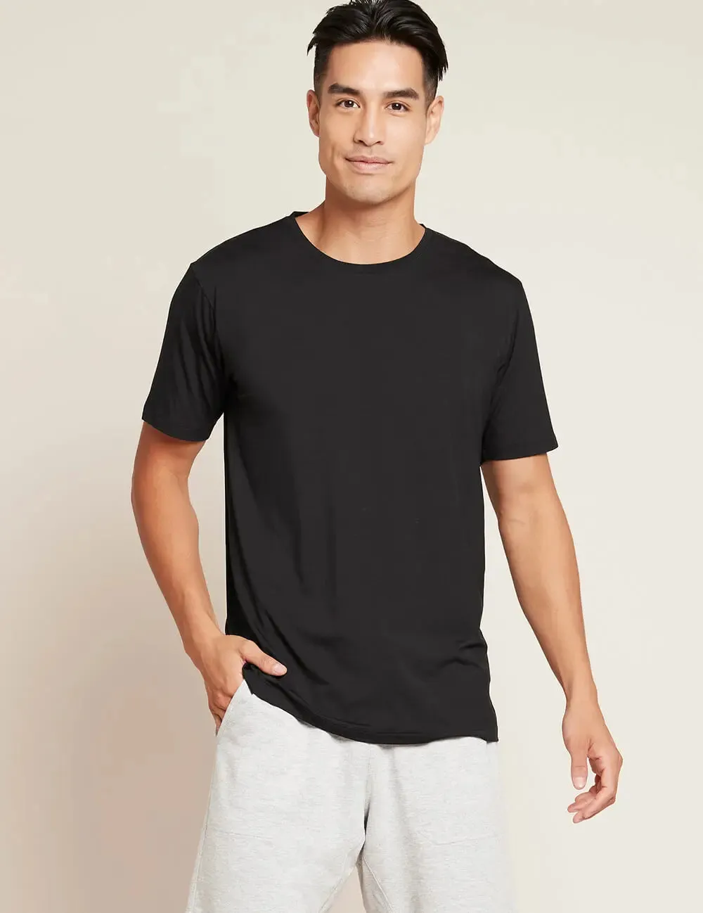 Men's Black Crew Neck Bamboo T-Shirt