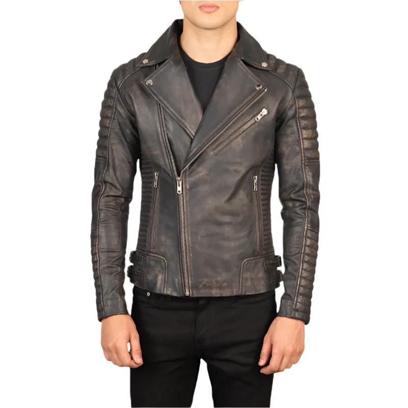 Men's Goatskin Biker Jacket, Quilted Lining