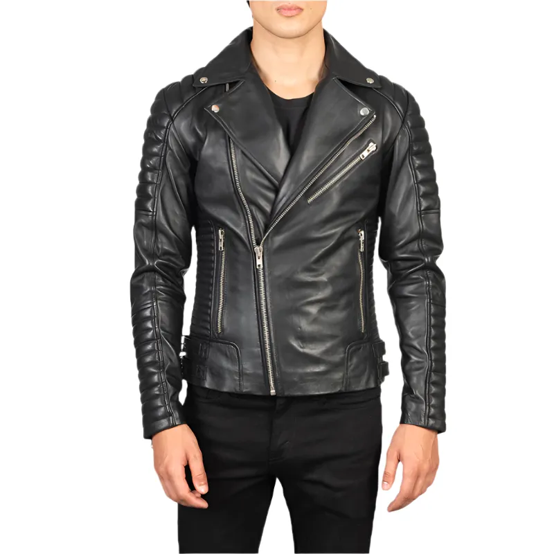 Men's Goatskin Biker Jacket, Quilted Lining