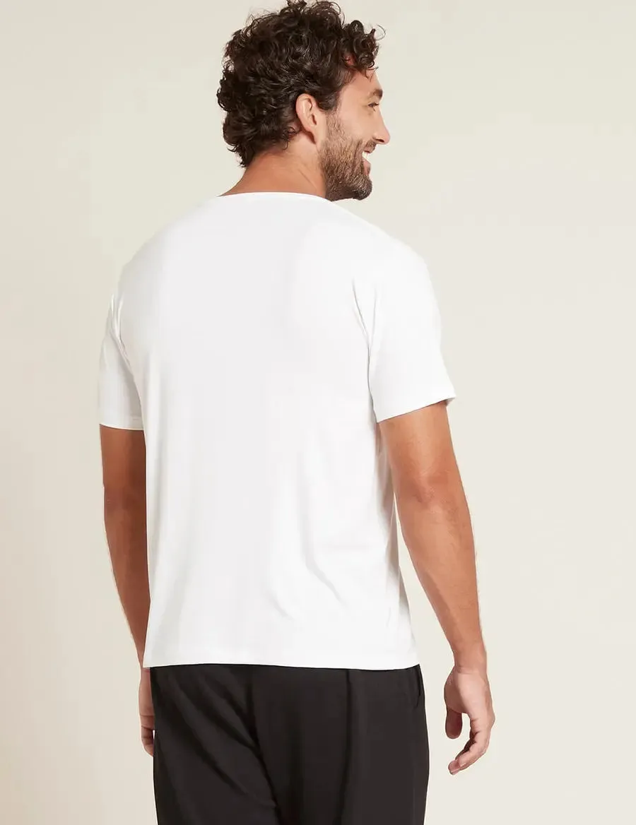 Men's White Marl V-Neck T-Shirt