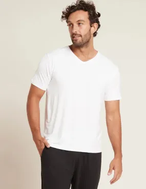 Men's White Marl V-Neck T-Shirt