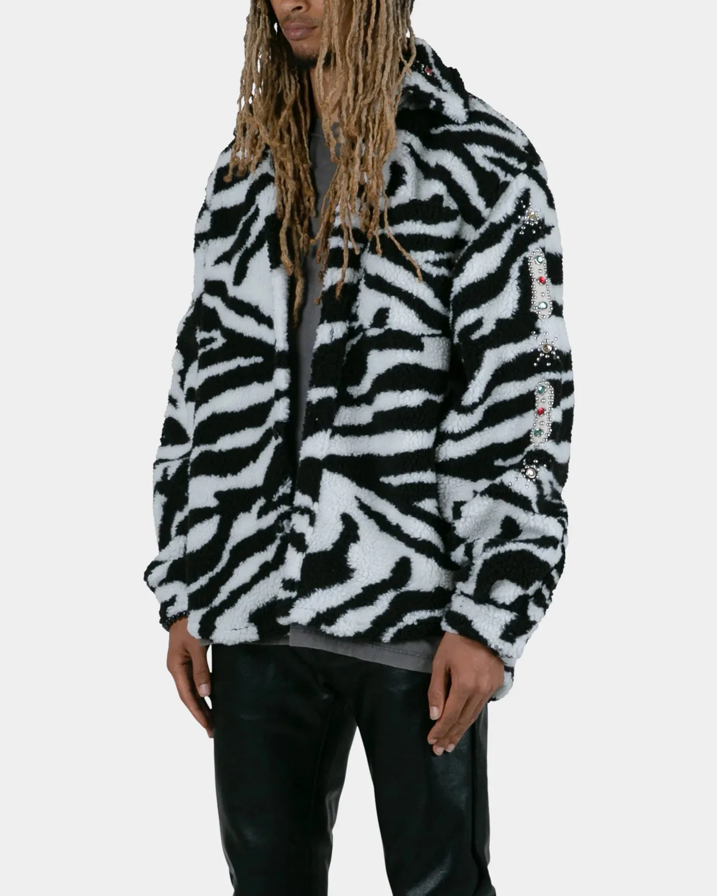 MNML Zebra Sherpa Jacket Black/White