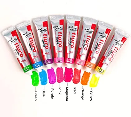 Mont Marte Fluro Acrylic Intro Set 8pc x 18ml