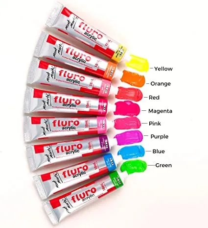 Mont Marte Fluro Acrylic Intro Set 8pc x 18ml