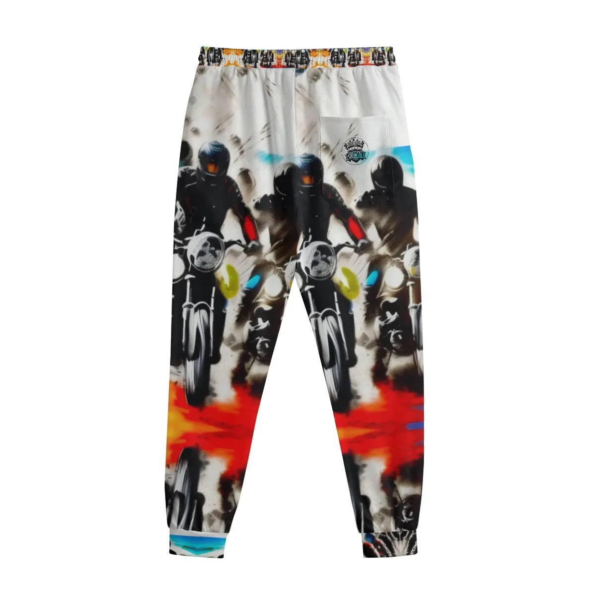 Moto1a Jaxs All-Over Print Men's Sweatpants With Waistband224 motorcycle print