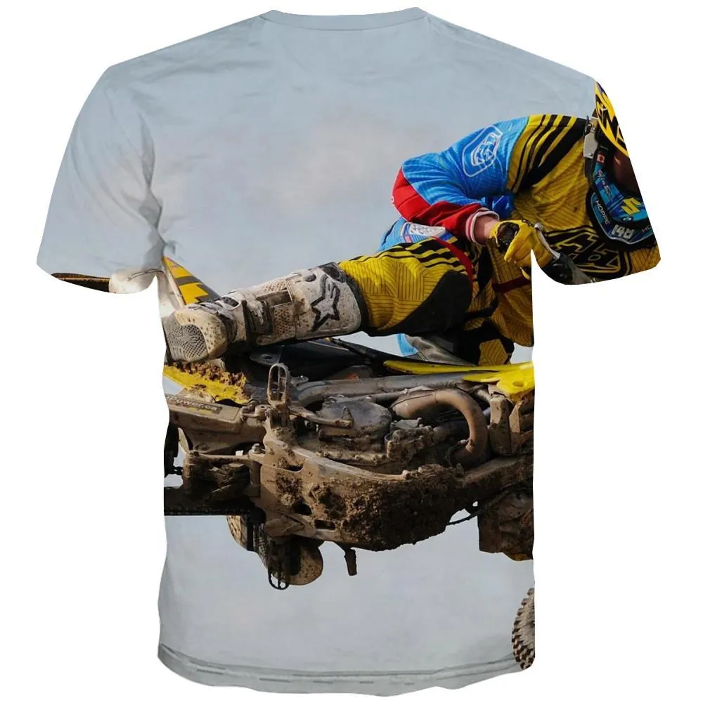 Motocross T-shirt Men motorcycle Tshirt Anime Offroad Shirt Print Short Sleeve