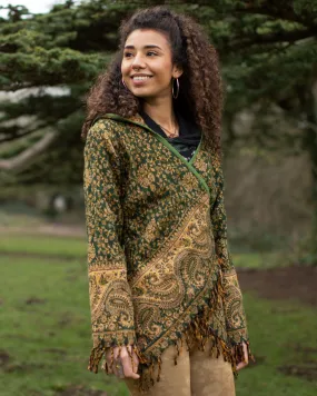 Mystical Gaia Paisley Wrap Jacket Green