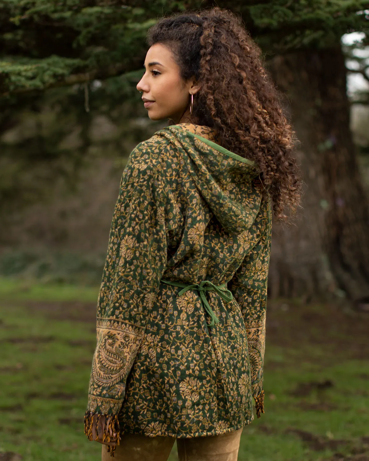 Mystical Gaia Paisley Wrap Jacket Green