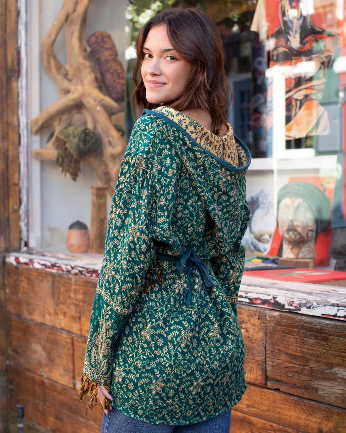 Mystical Gaia Wrap Jacket Turquoise