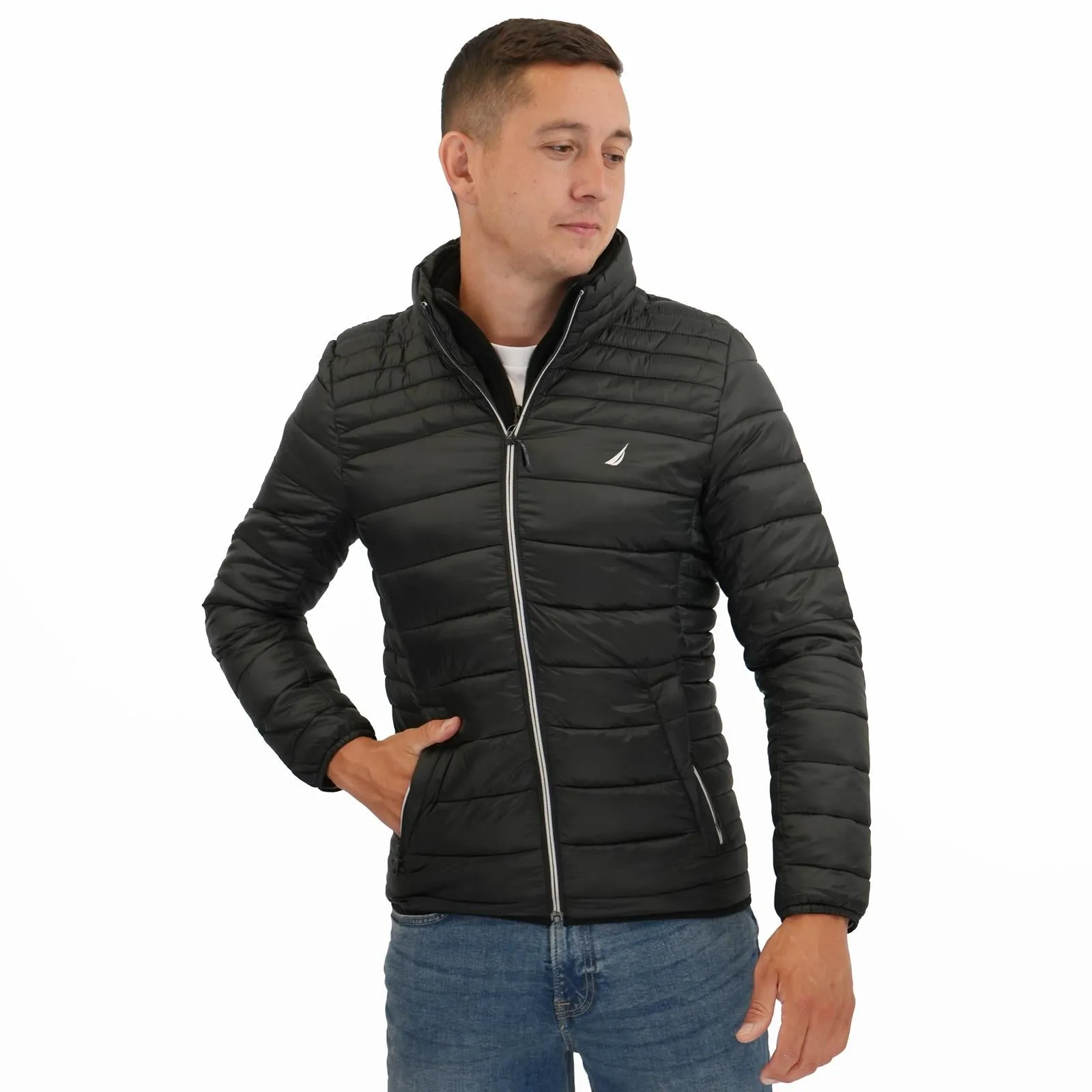 Nautica Performance Double Zip Puffer Jacket Black