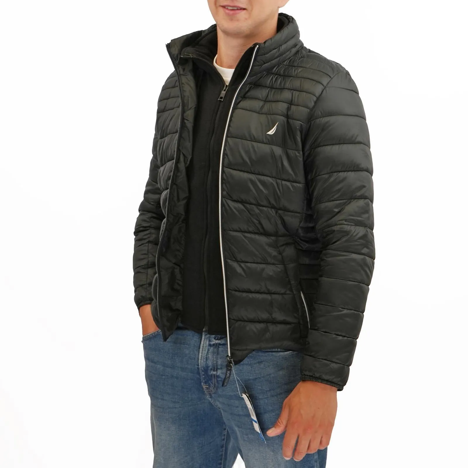 Nautica Performance Double Zip Puffer Jacket Black