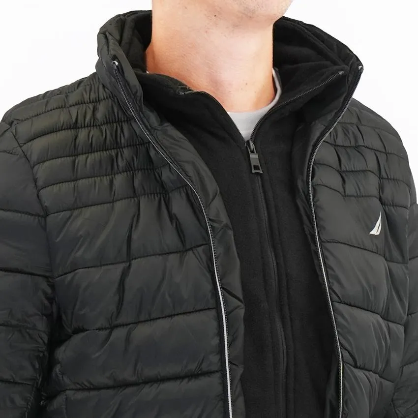 Nautica Performance Double Zip Puffer Jacket Black