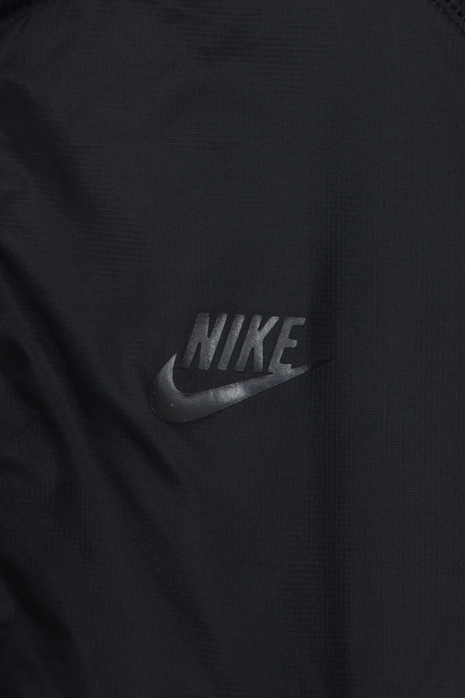 NIKE Black & Navy Swoosh Logo Full Zip Fleece Jacket (XL)