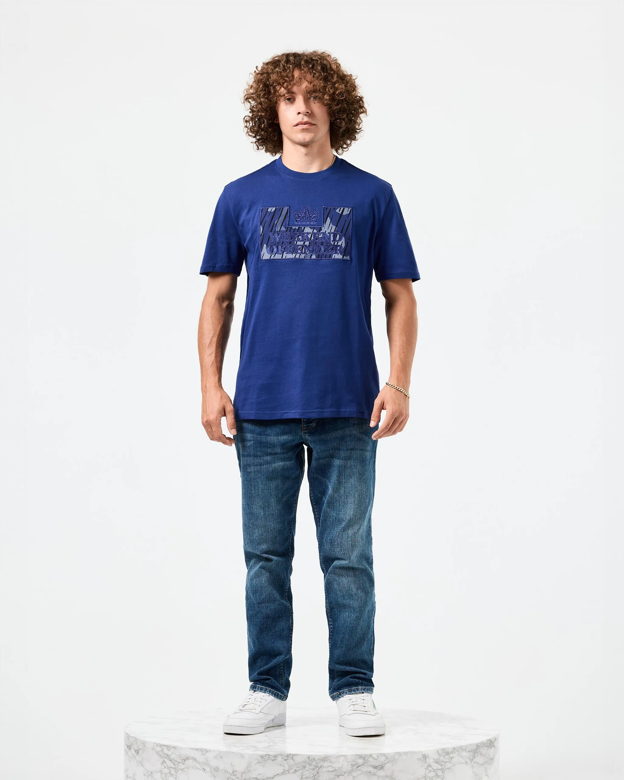 Noda Camo T-Shirt Bright Navy Rain Camo