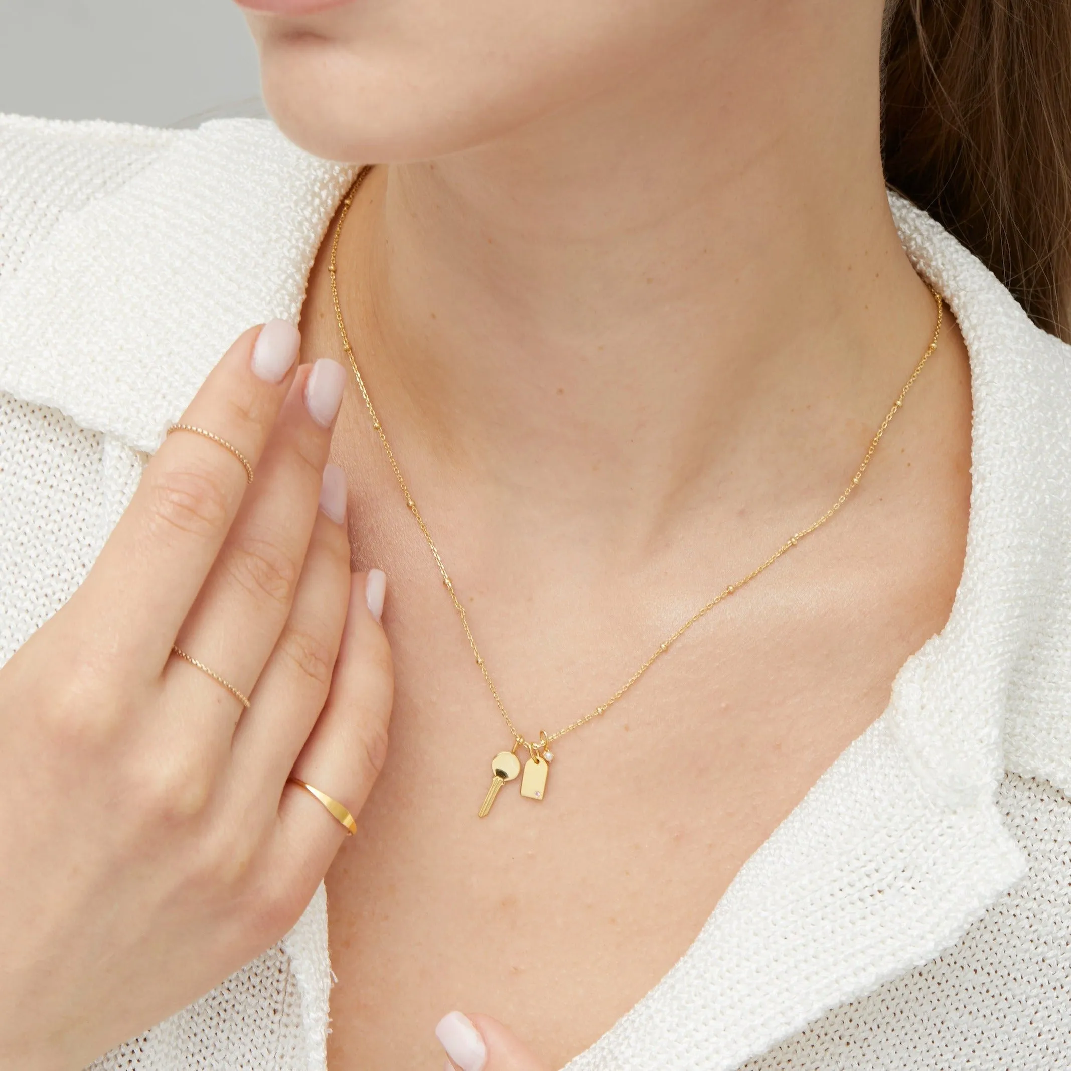 Nova Gold Charm Necklace