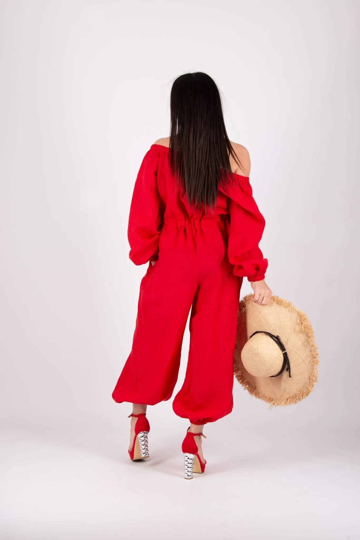 Off Shoulders Linen Jumpsuit BOHEMY