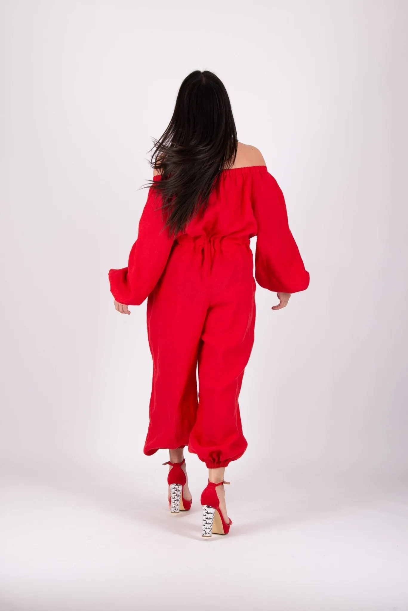 Off Shoulders Linen Jumpsuit BOHEMY