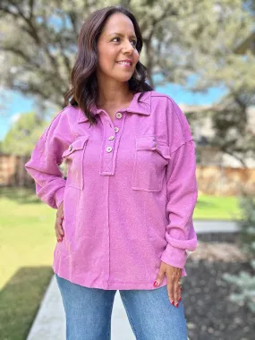 Orchid Collared Button Down Knit