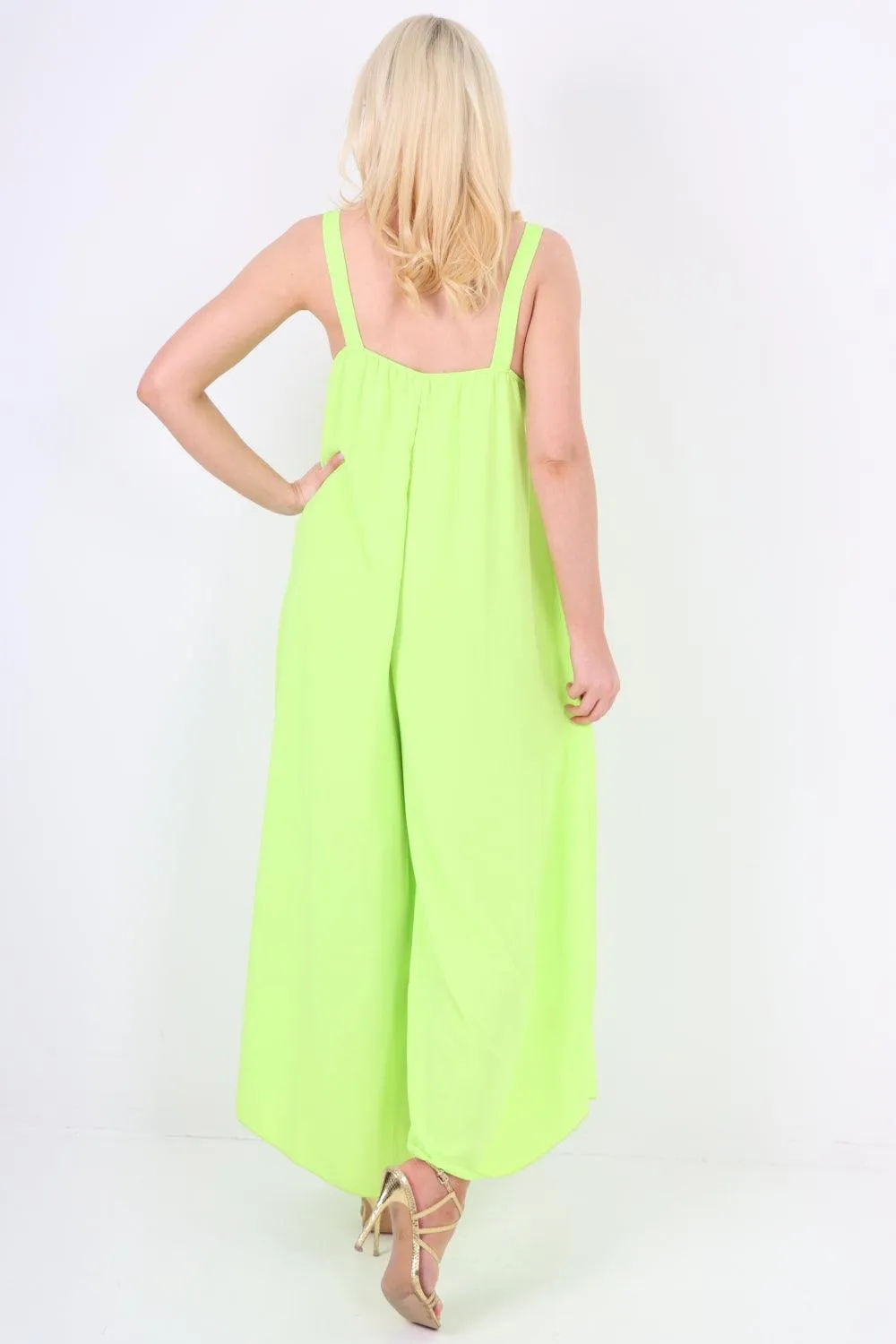 Oversized Sleeveless Jersey Plain Jumpsuit