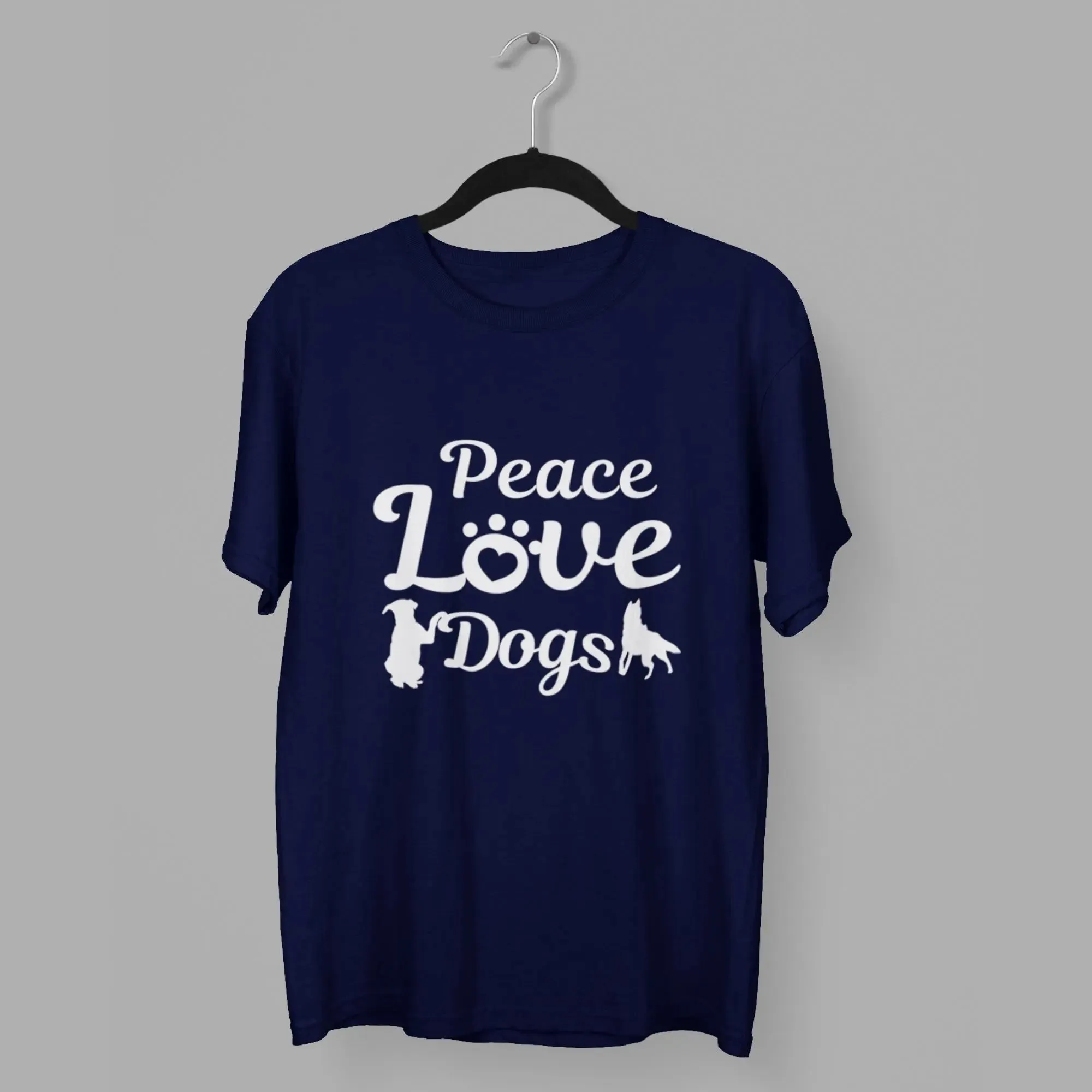 Peace Love Dogs Round Neck Half Sleeve Classic T-Shirt