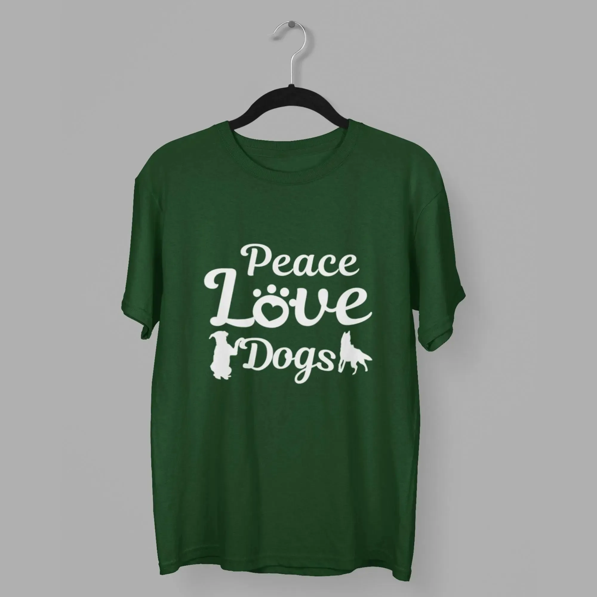 Peace Love Dogs Round Neck Half Sleeve Classic T-Shirt