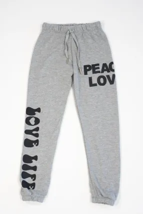 Peace Love / Love Life Heather Grey Sweatpants