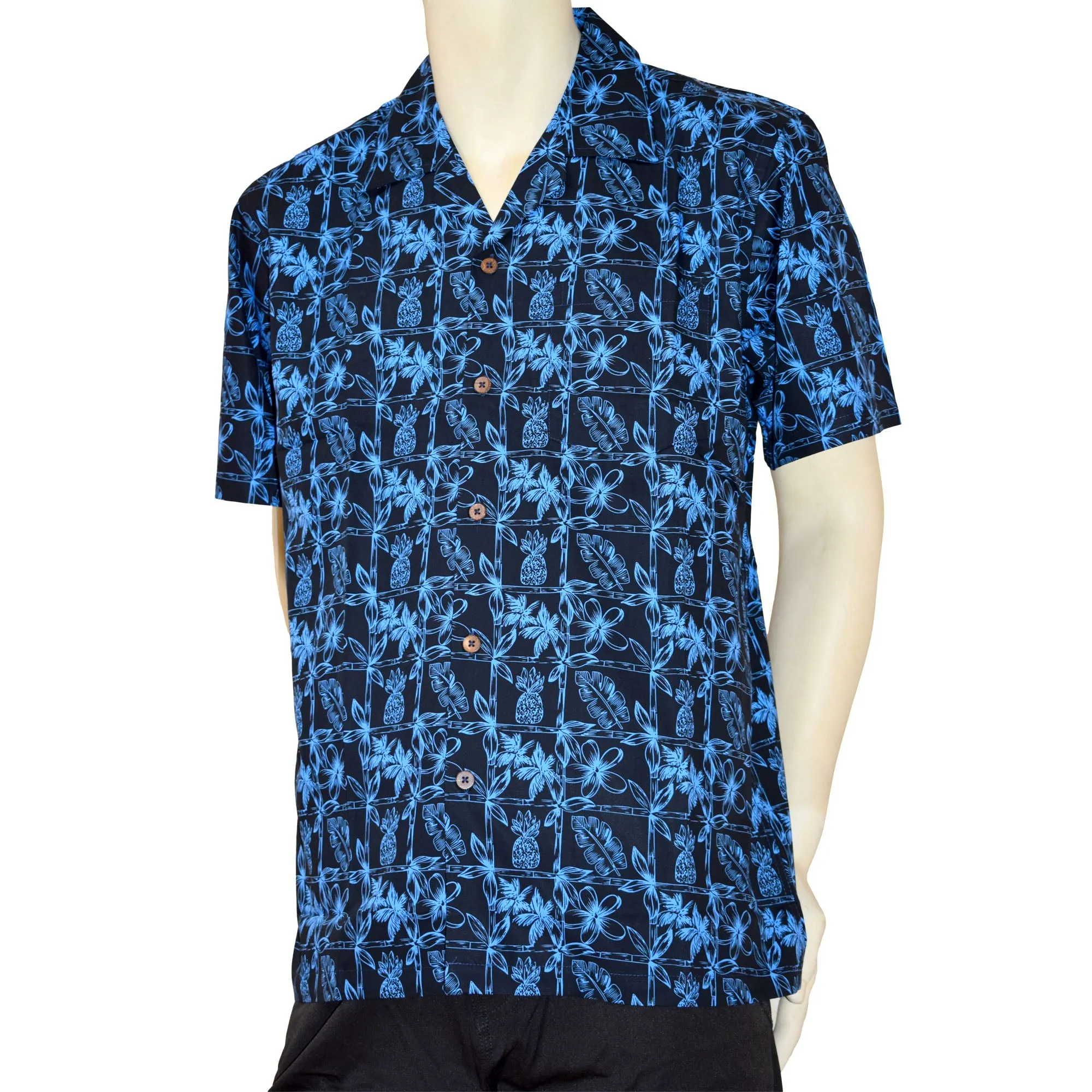 Pineapple Block Men's Aloha Shirt