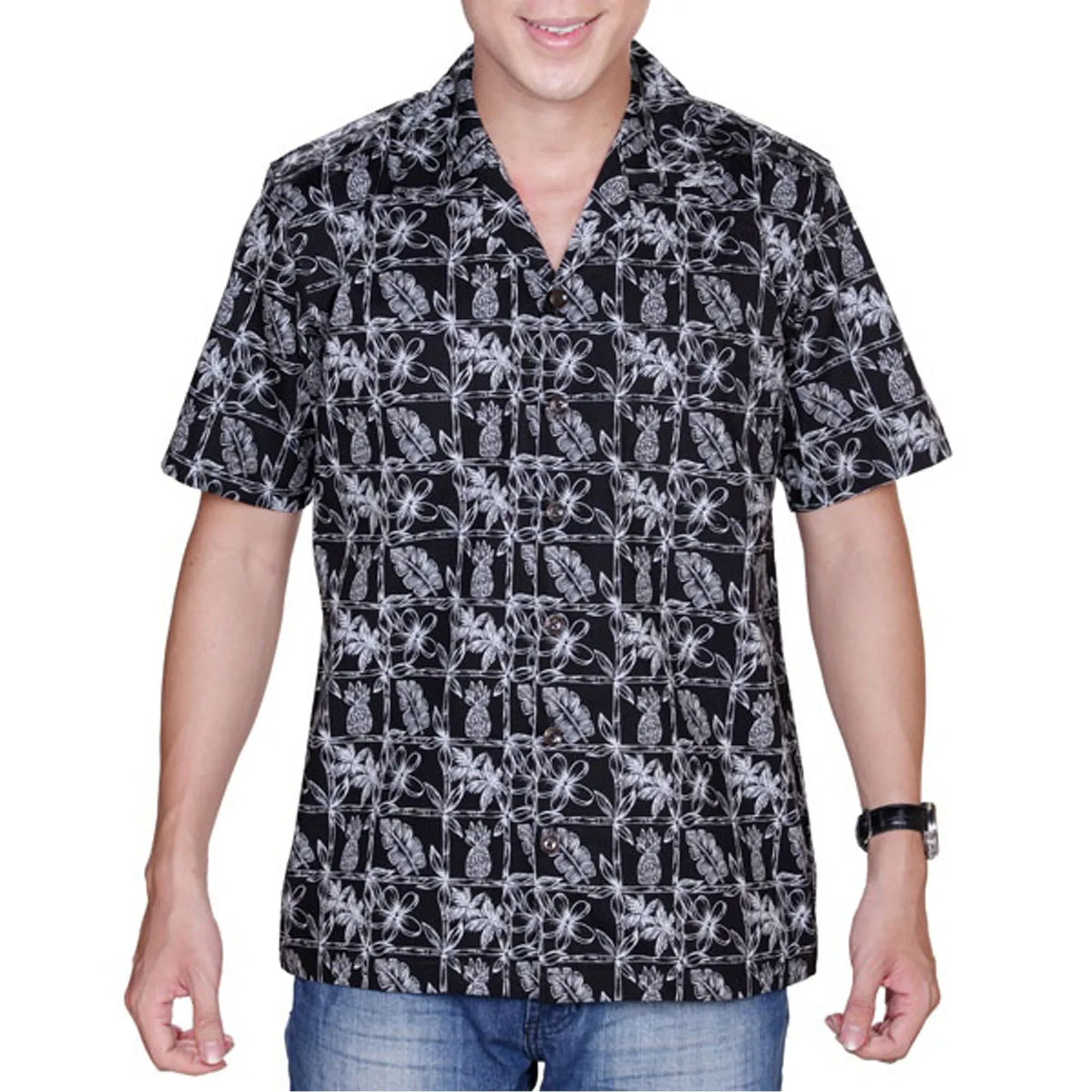 Pineapple Block Men's Aloha Shirt