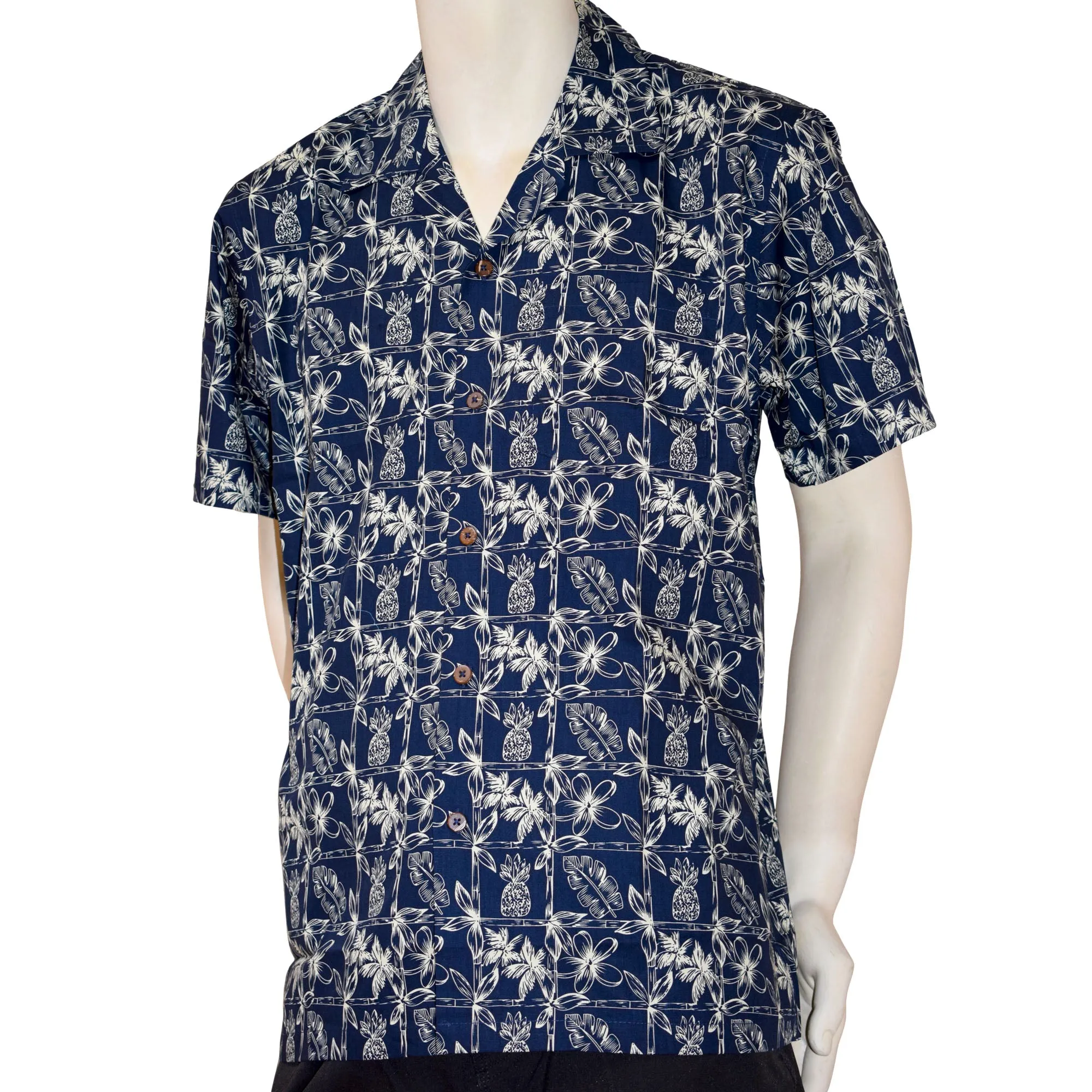 Pineapple Block Men's Aloha Shirt