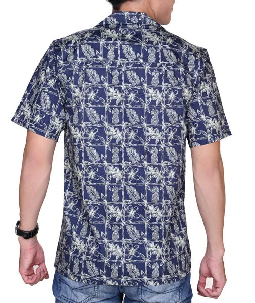 Pineapple Block Men's Aloha Shirt