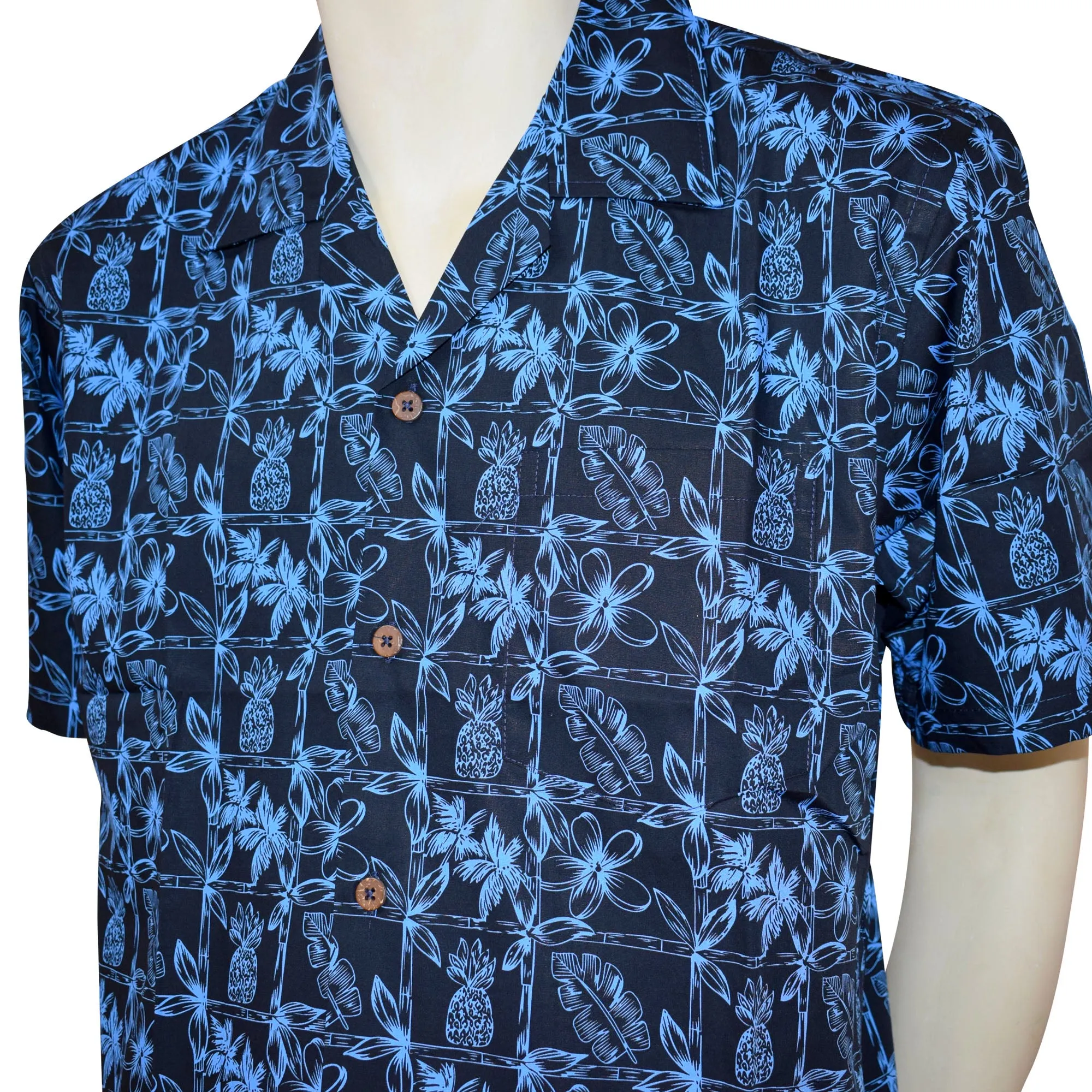 Pineapple Block Men's Aloha Shirt