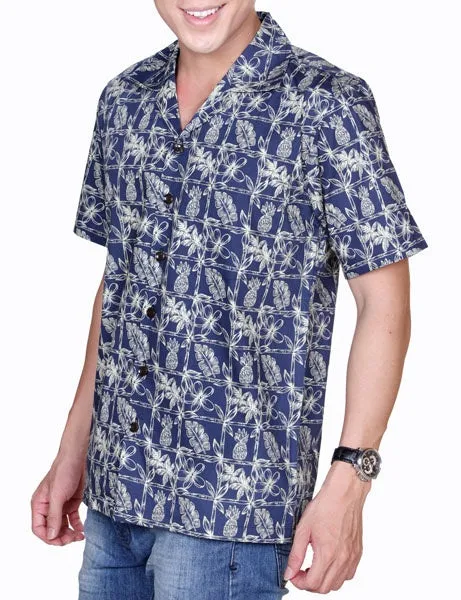 Pineapple Block Men's Aloha Shirt