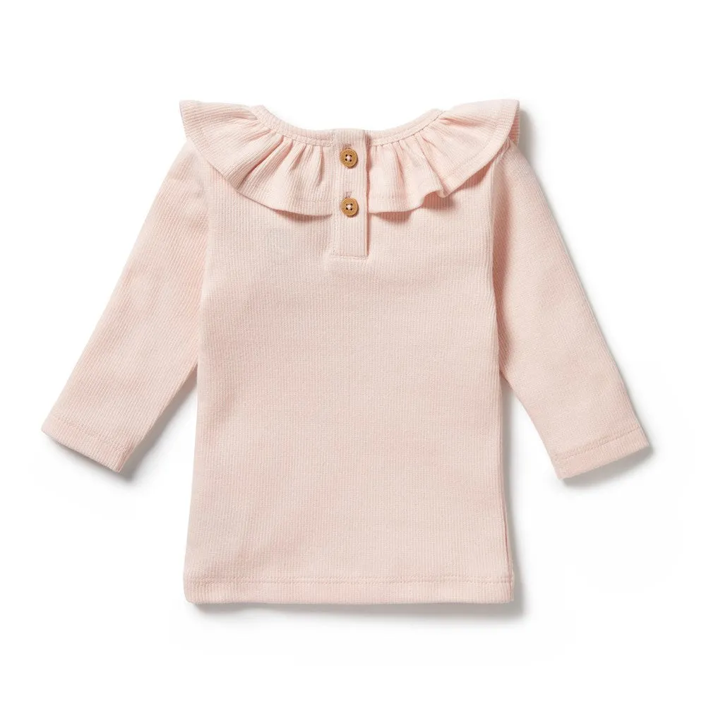 Pink Organic Ruffle Top