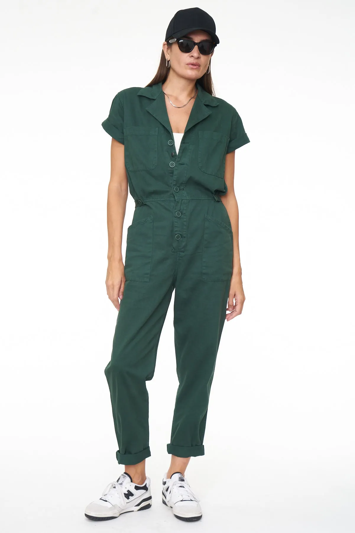 Pistola Grover Short Sleeve Field Worker Jumpsuit - Pine