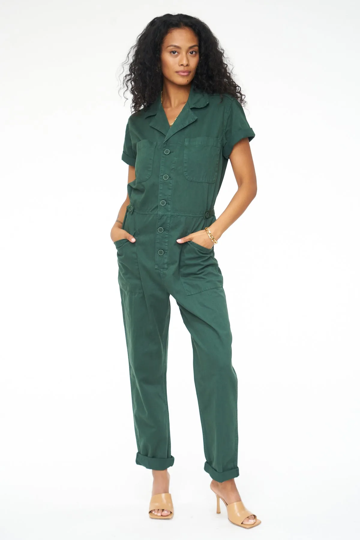 Pistola Grover Short Sleeve Field Worker Jumpsuit - Pine