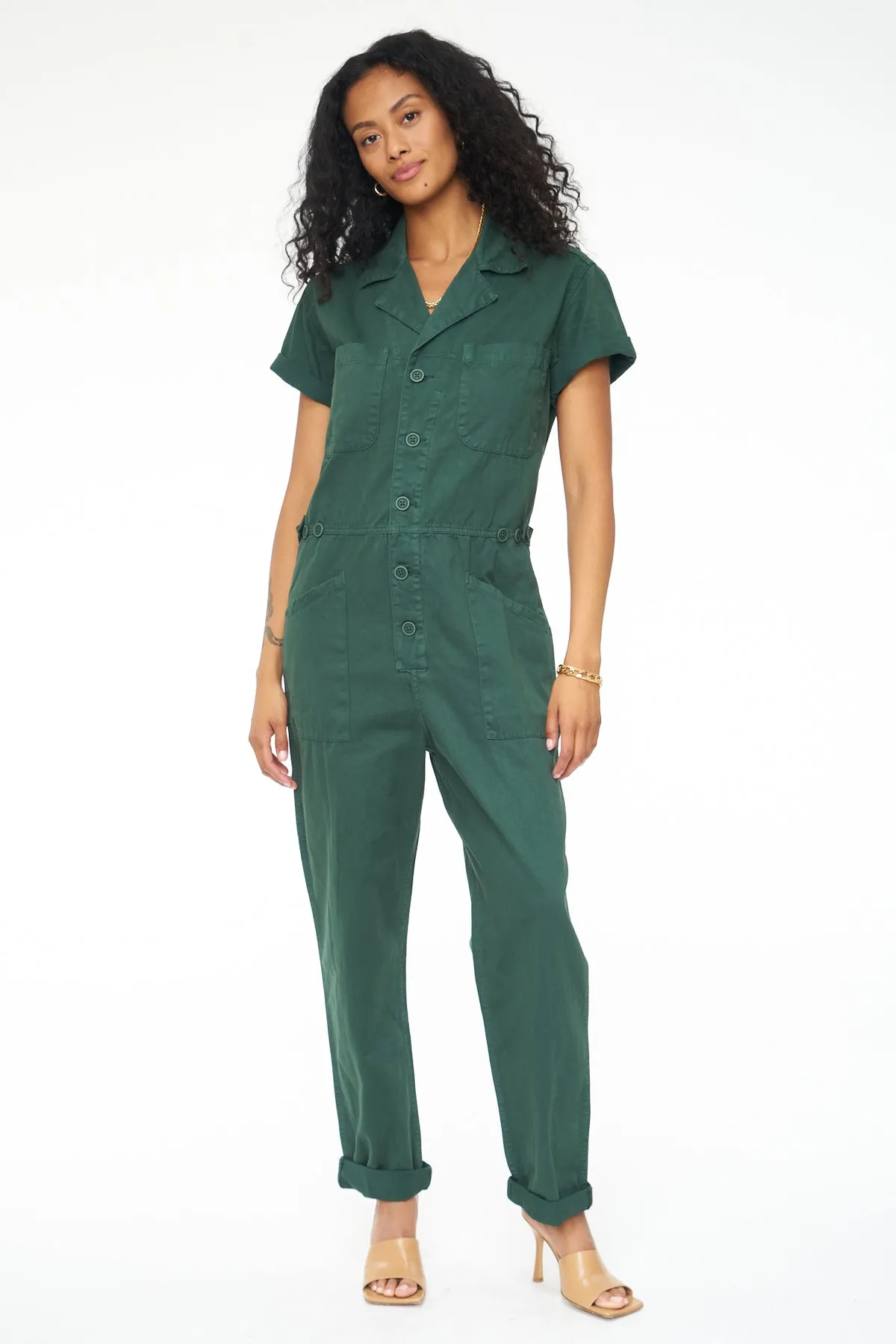 Pistola Grover Short Sleeve Field Worker Jumpsuit - Pine