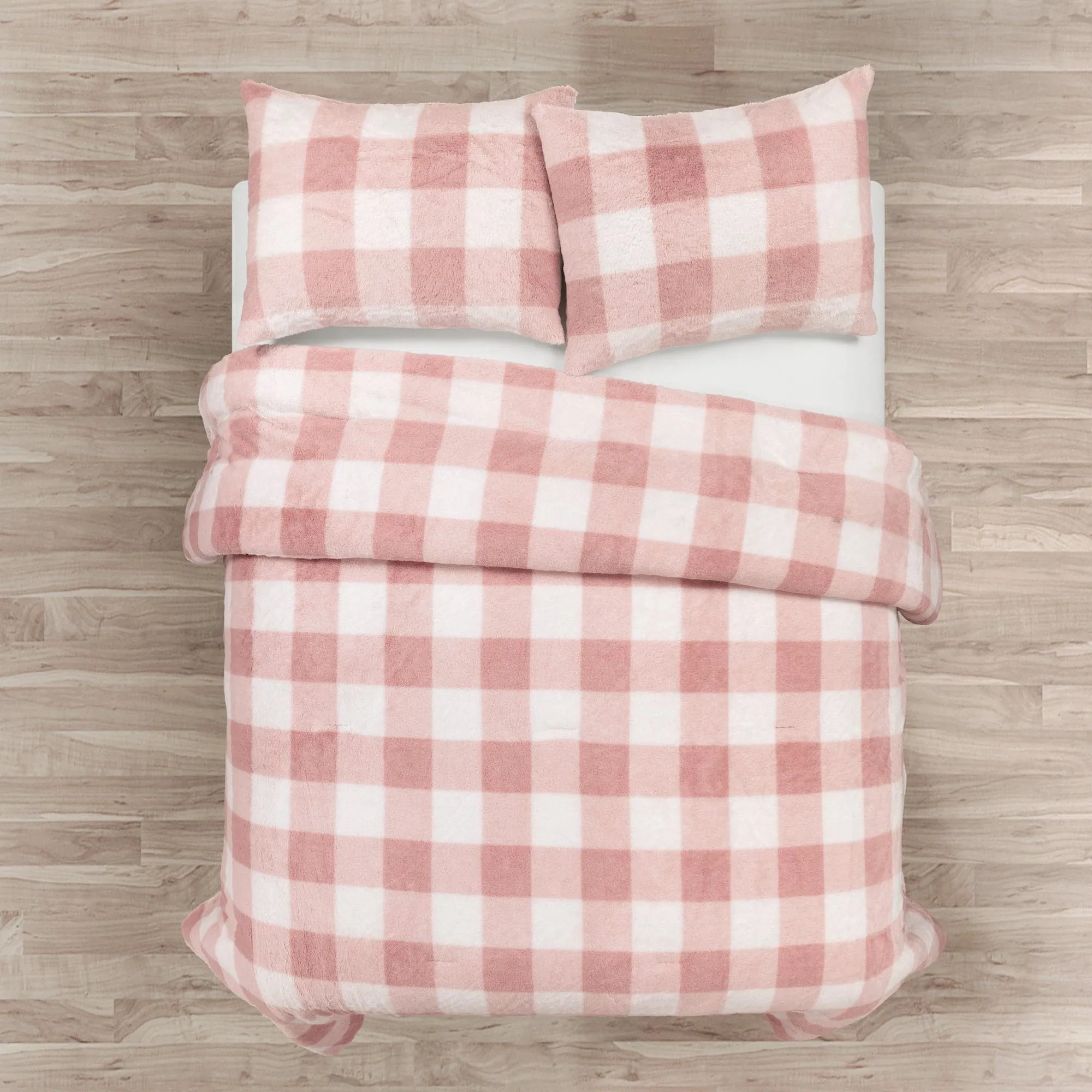 Plaid Ultra Soft Faux Fur All Season Comforter Set