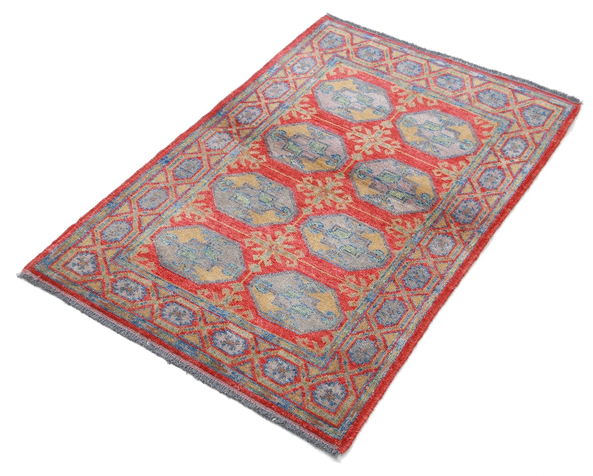 Red Akcha Revival Hand Knotted Rug