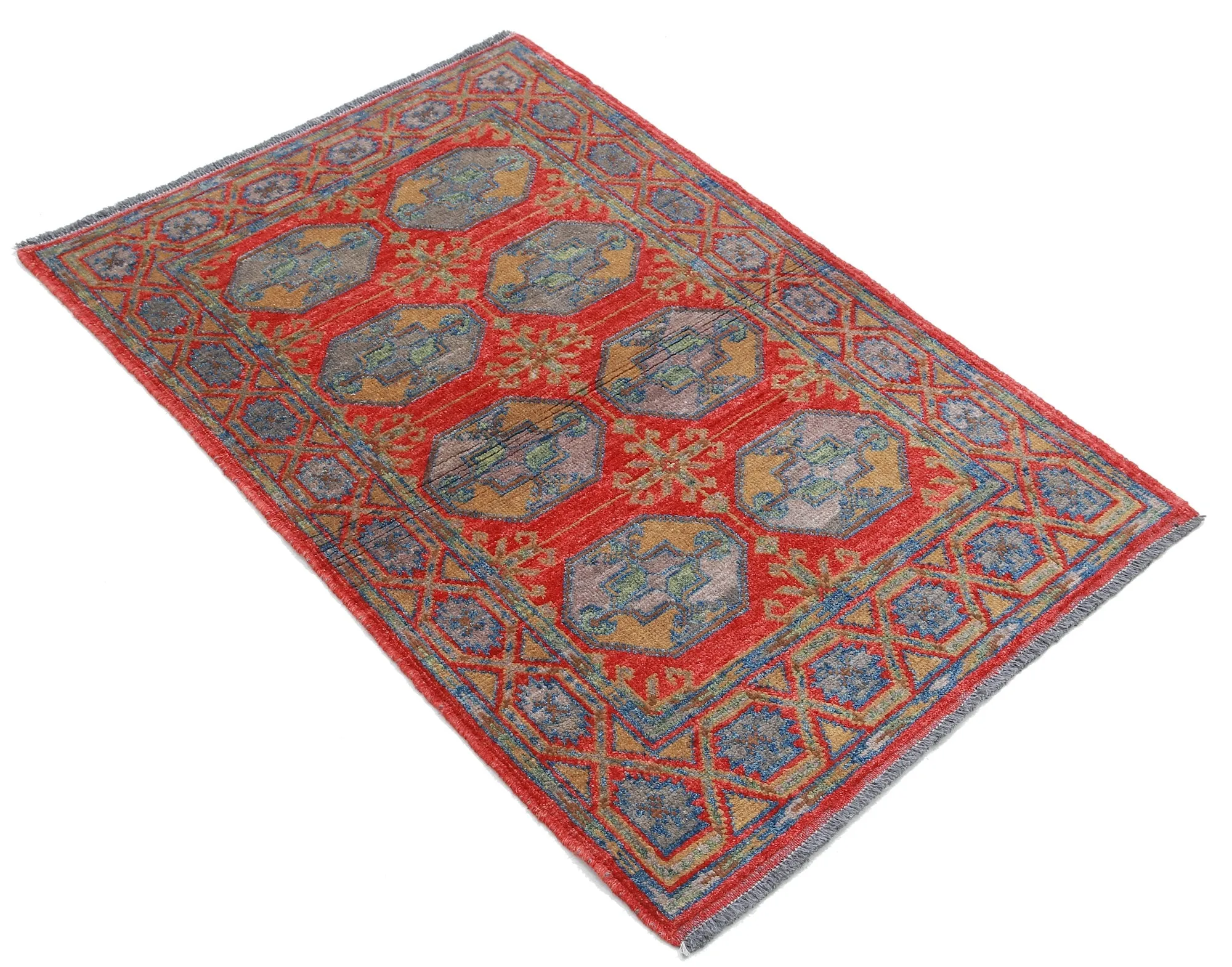 Red Akcha Revival Hand Knotted Rug