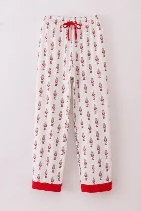 Red nutcracker print men pajamas pants