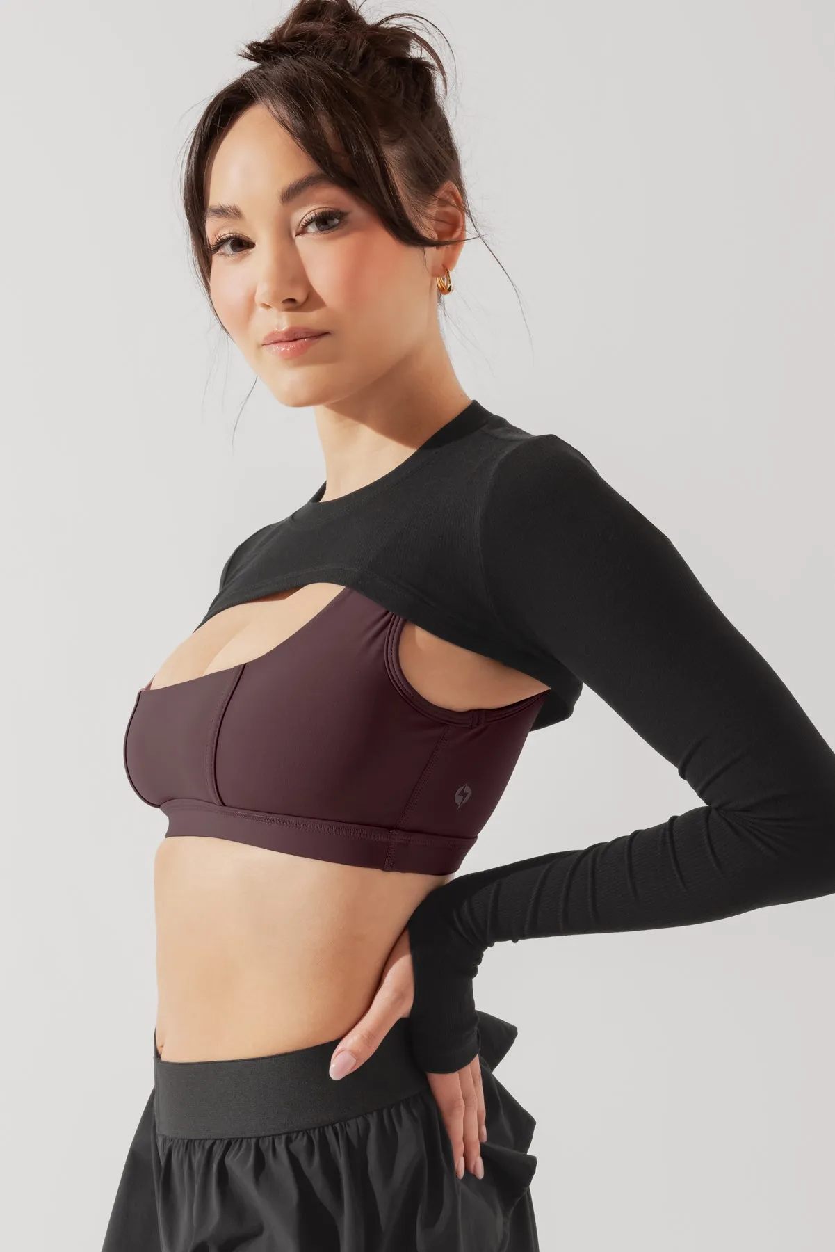 Relevé Ribbed Shrug - Black