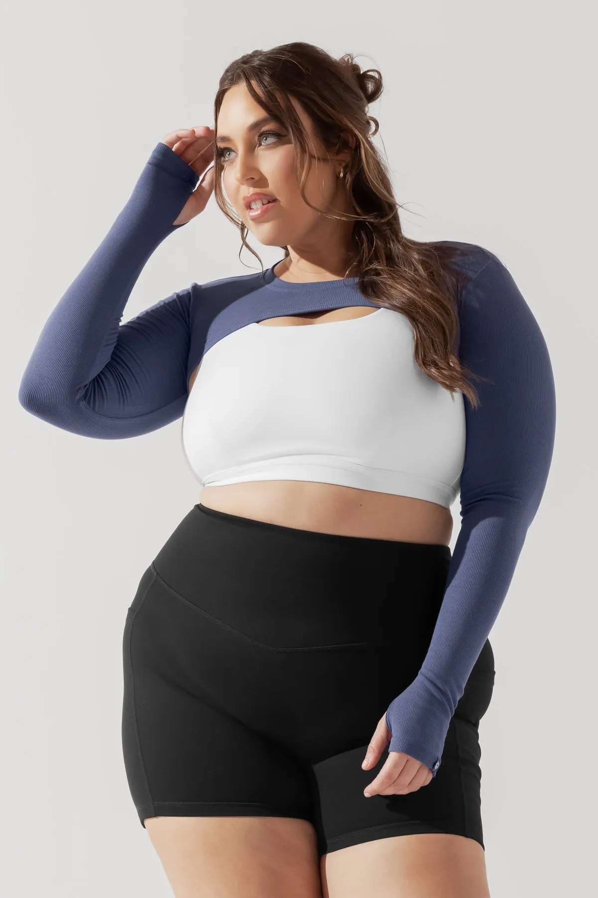 Relevé Ribbed Shrug - Nightshadow Blue