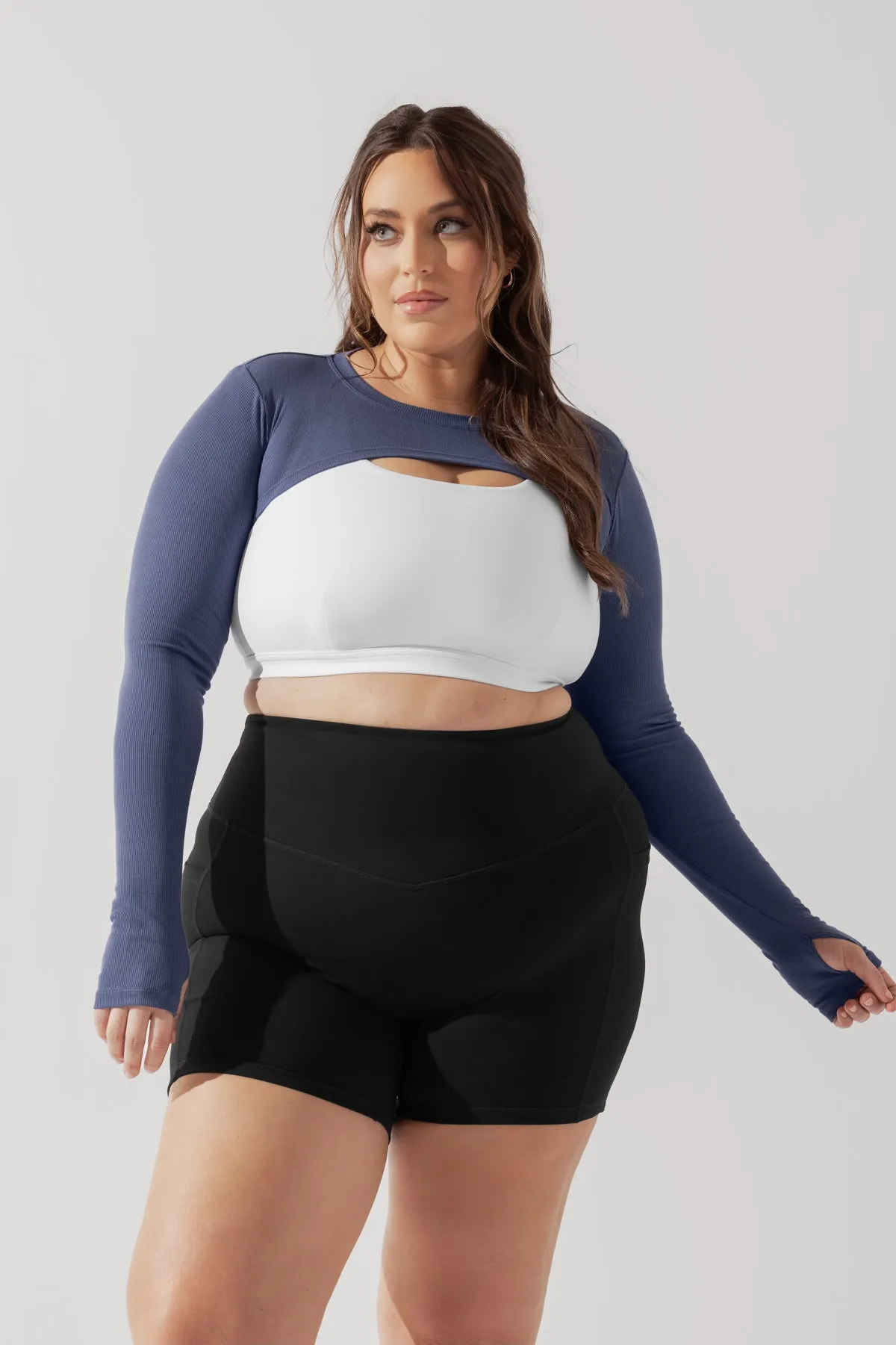 Relevé Ribbed Shrug - Nightshadow Blue