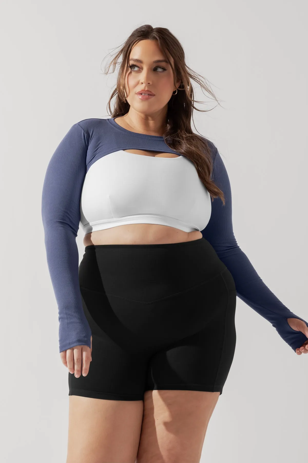 Relevé Ribbed Shrug - Nightshadow Blue