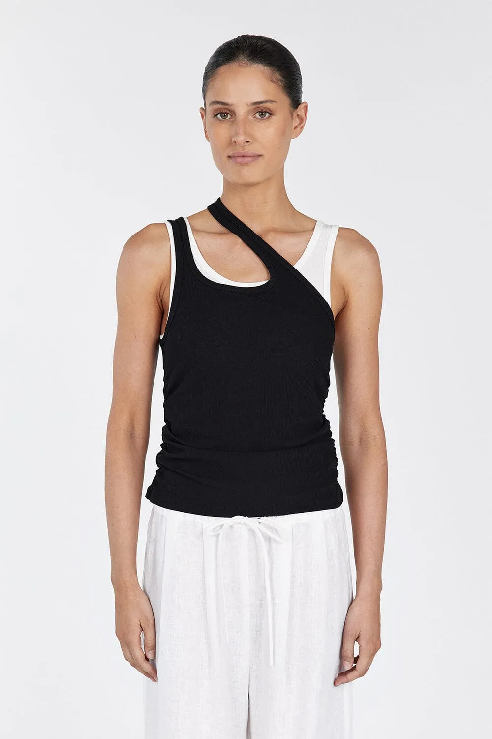 RENEE BLACK DOUBLE LAYER TANK