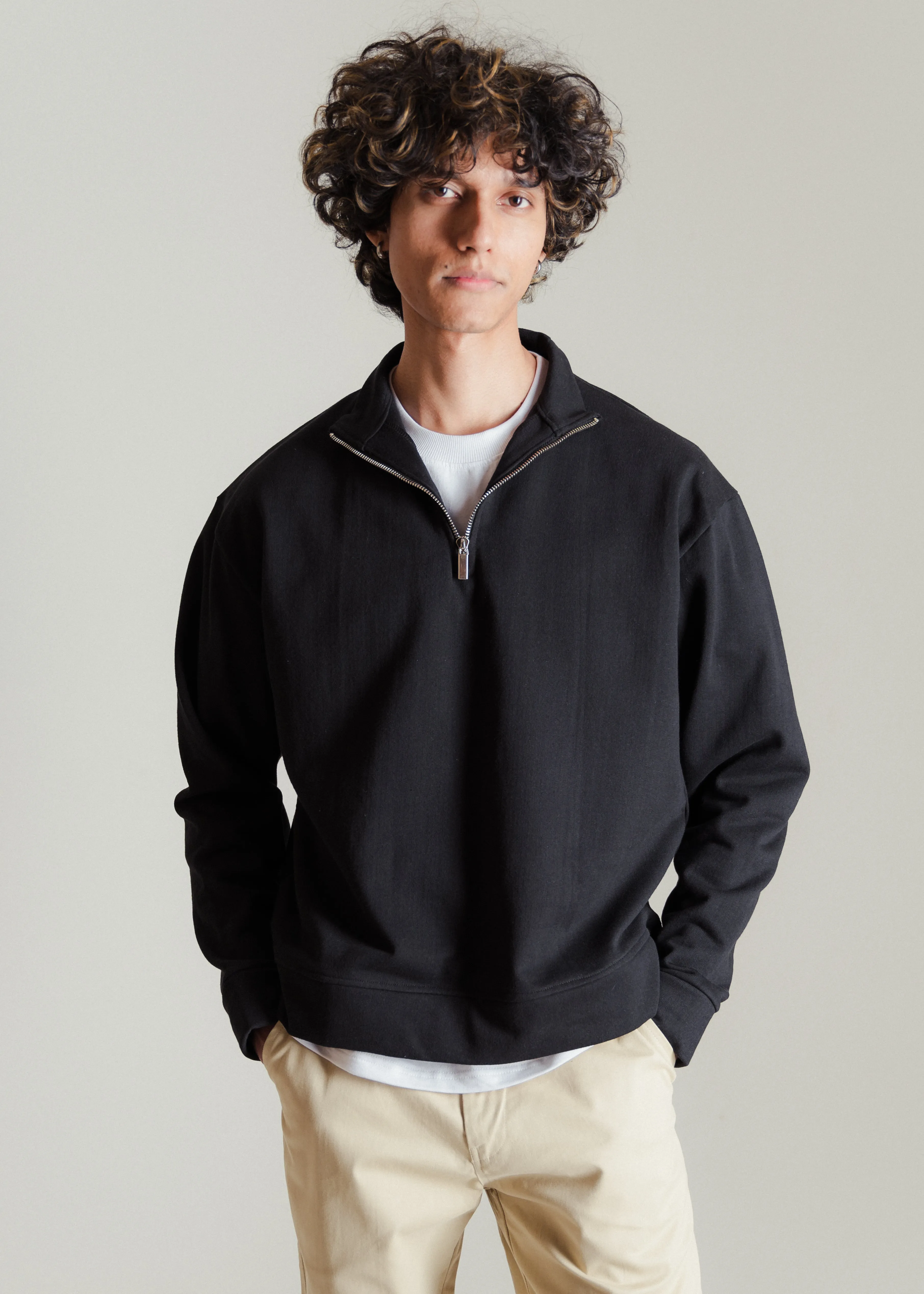 ReVive Half-Zip Sweatshirt — Black