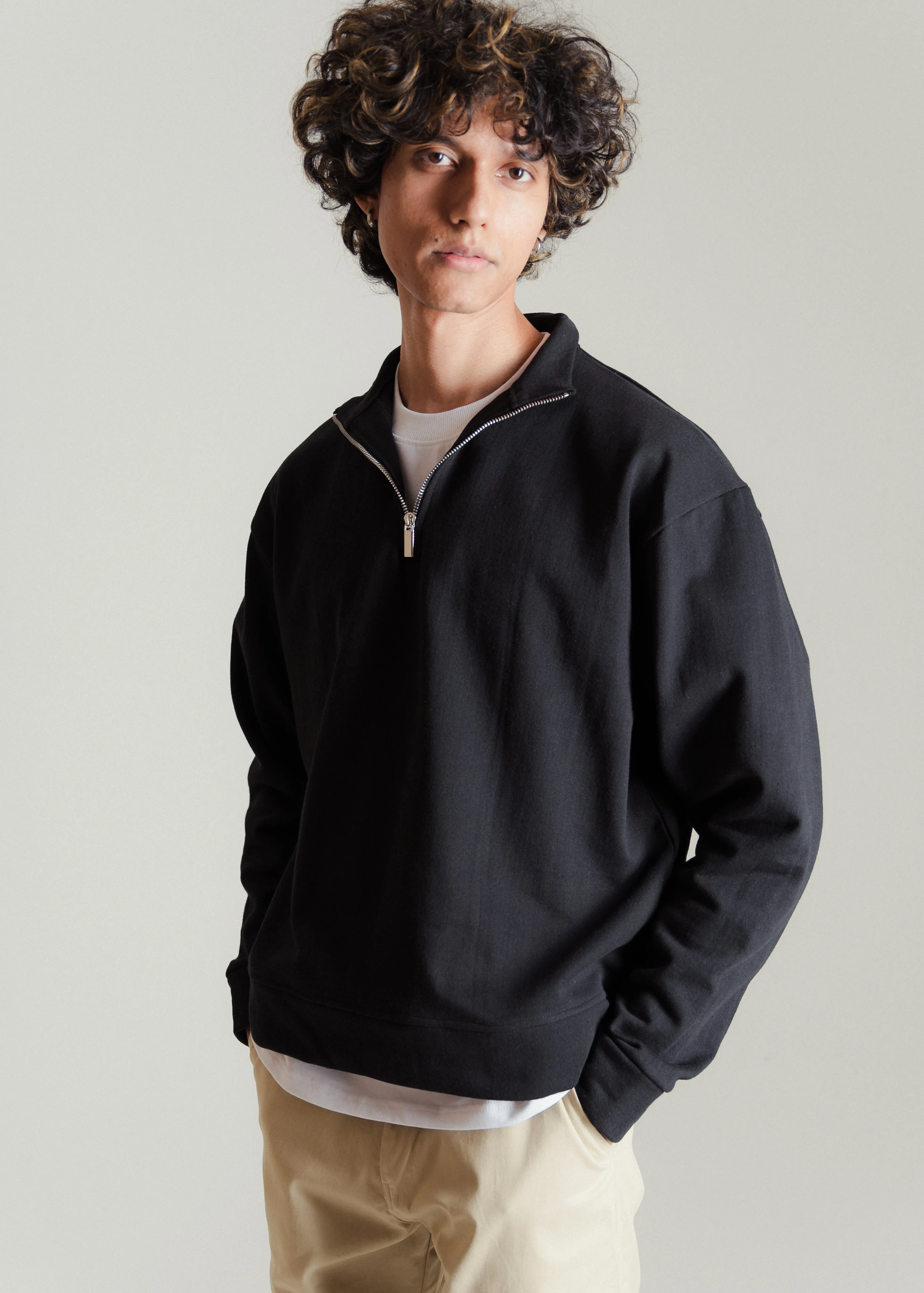 ReVive Half-Zip Sweatshirt — Black