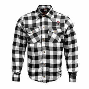 RIDERACT® Reinforced Men's Motorcycle Shirt Road Series Black & White