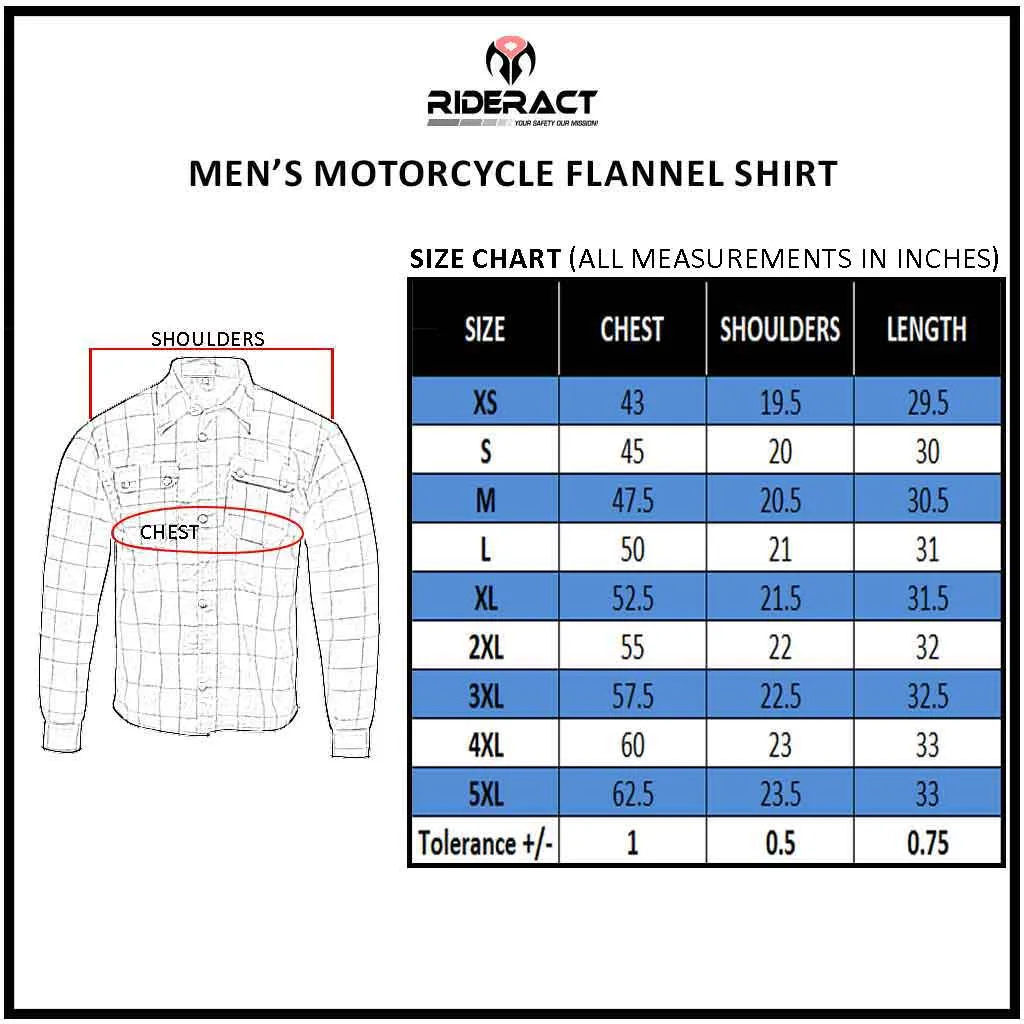 RIDERACT® Reinforced Men's Motorcycle Shirt Road Series Black & White