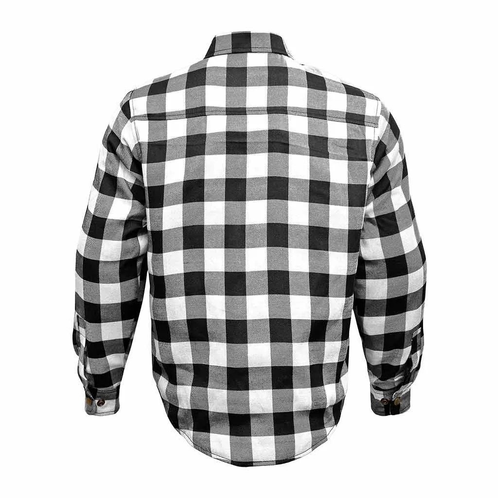 RIDERACT® Reinforced Men's Motorcycle Shirt Road Series Black & White